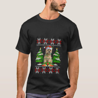 Camiseta Cairn Terrier Cachorro Árvore de Natal Luzes Feias