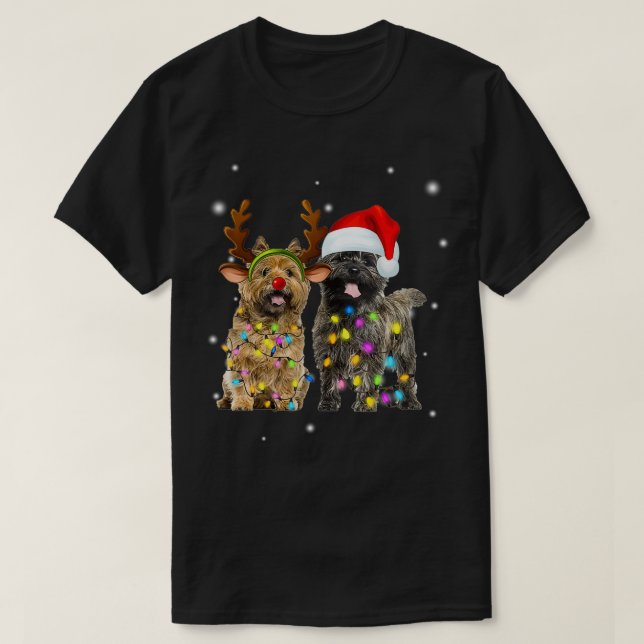 Camiseta Cairn Terrier Christmas Reindeer Dog Lover (Frente do Design)