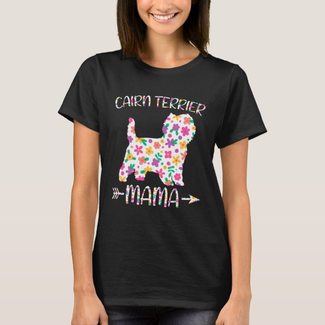 Camiseta Cairn Terrier Mama Floral Dog Mom Mothers Day (Frente)