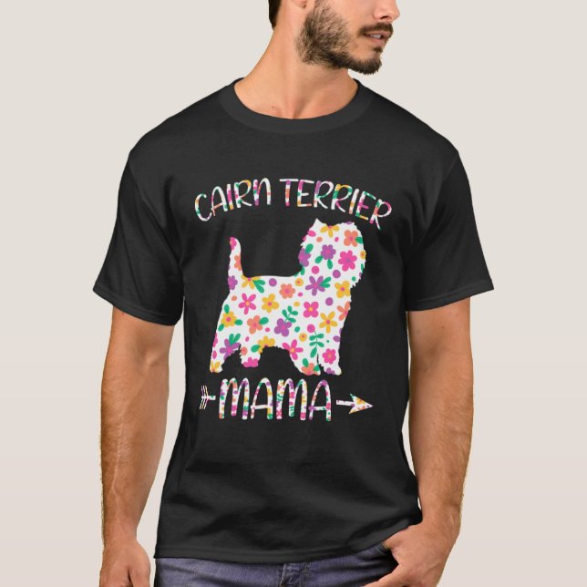 Camiseta Cairn Terrier Mama Floral Dog Mom Mothers Day (Frente)