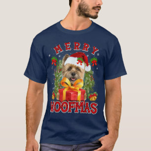 Camiseta Cairn Terrier Merry Xmas Woofmas Lights Papais noe