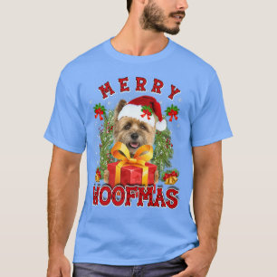 Camiseta Cairn Terrier Merry Xmas Woofmas Lights Papais noe