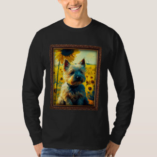 Camiseta Cairn Terrier Painting Sunflower Flower Mom Women 