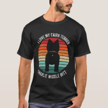 Cairn Terrier Retro Sunset Dog Bumbum T-Shirt