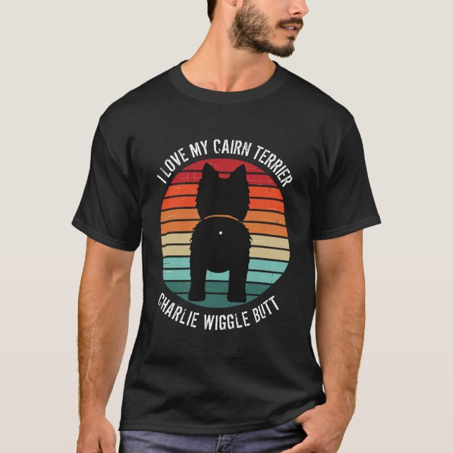 Camiseta Cairn Terrier Retro Sunset Dog Bumbum T-Shirt (Frente)