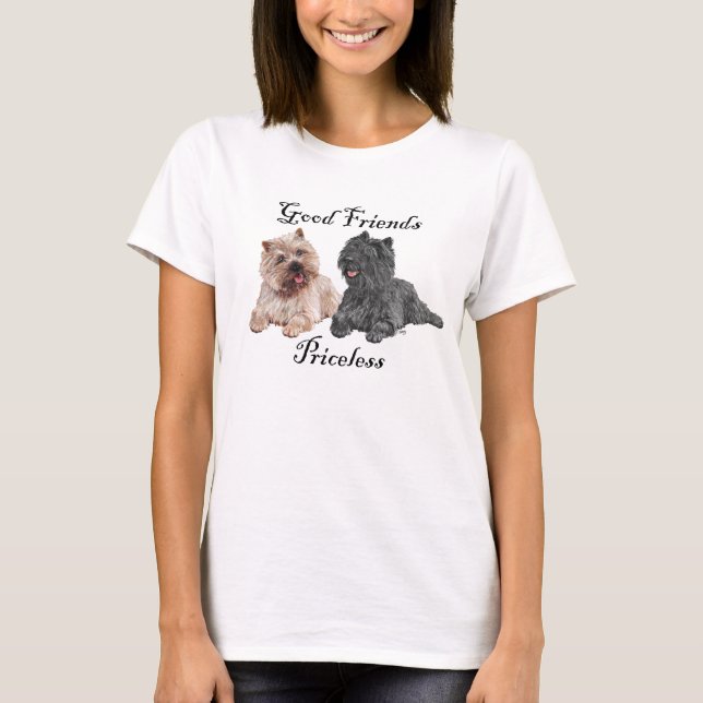 Camiseta Cairn Terriers Preto e Marrom (Frente)