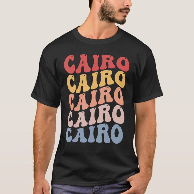 Camiseta Cairo City Groovy Retro (Frente)