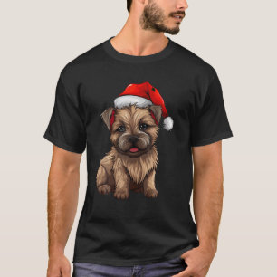 Camiseta Cairo de Natal Terrier Dog Santa Hat Engraçado Xma