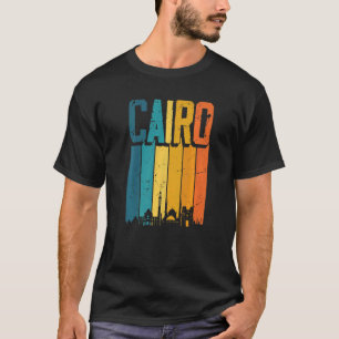 Camiseta Cairo Egito Retro Vintage Sunset Skyline Cairo