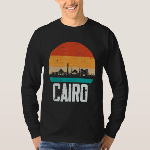 Camiseta Cairo Egito Retro Vintage Sunset Skyline Cairo