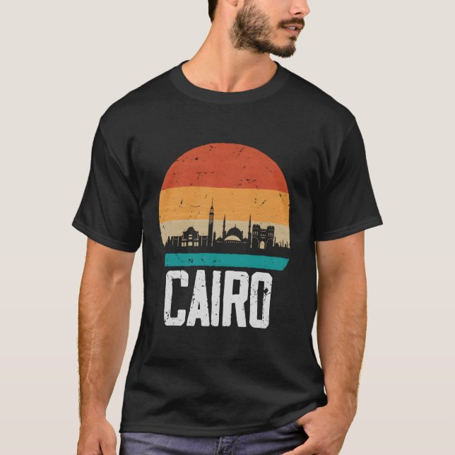 Camiseta Cairo Egito Skyline Cairo (Frente)