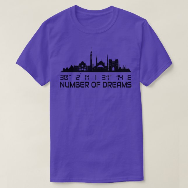 Camiseta Cairo Skyline Gps coordena o Egito 1 (Frente do Design)