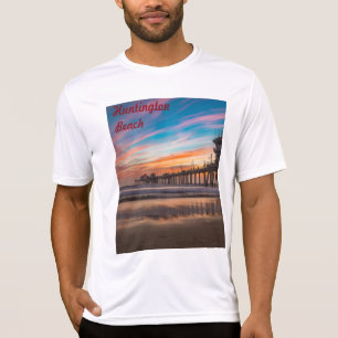 Camiseta Cais de praia de Huntington no pôr do sol