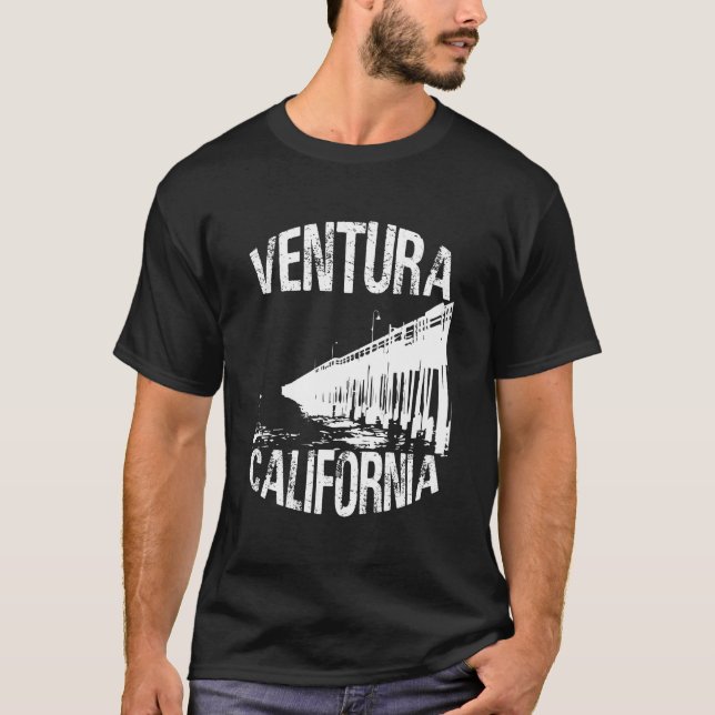 Camiseta Cais & praia sujos do centro de Ventura Califórnia (Frente)