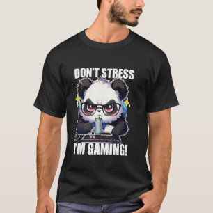 Camiseta Caixa am Zocken Gaming Panda Grumpy Engraçado