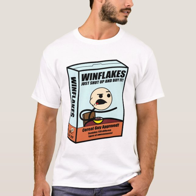 Camiseta Caixa da cara do cereal (cor) (Frente)