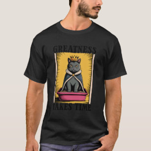 Camiseta Caixa de Areia para Gatos Engraçada Preta Ca Grand