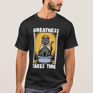 Camiseta Caixa de Areia para Gatos Engraçada Preta Grandeza