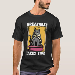 Camiseta Caixa de Areia para Gatos Engraçada Preta Grandeza