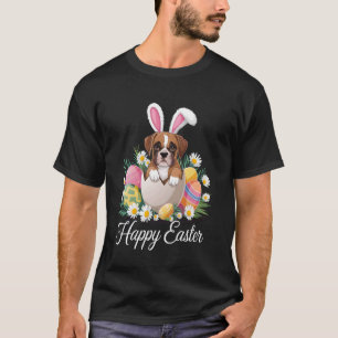 Camiseta Caixa de Cachorro Boxer Coelhinho Fofo Ovos Florai