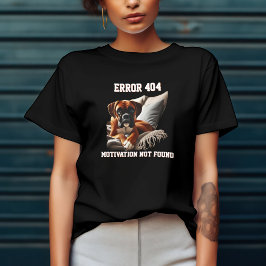 Camiseta Caixa de Cachorro Boxer Engraçada Erro 404