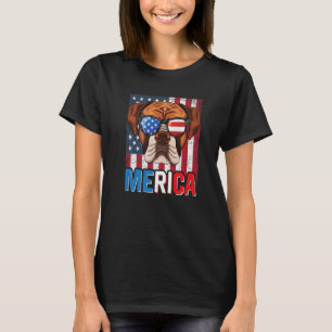 Camiseta Caixa de cachorro Merica 4 de julho Bandeira Ameri