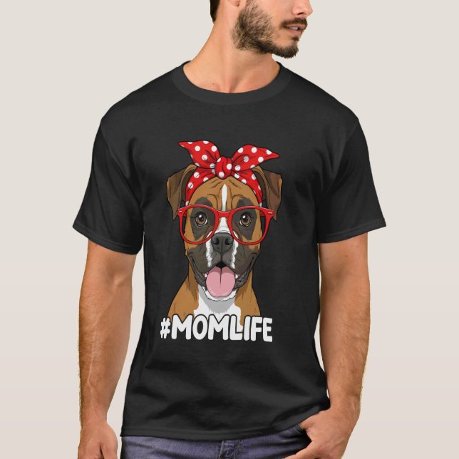 Camiseta Caixa de Cão Bonito com Lenço de Bolinhas Vermelha (Frente)