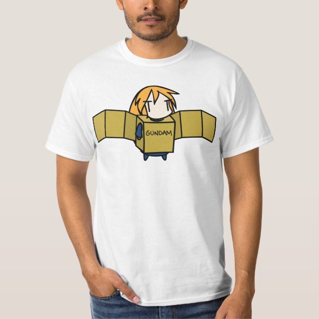 Camiseta Caixa de caráter de cabelos compridos Gundam (Frente)
