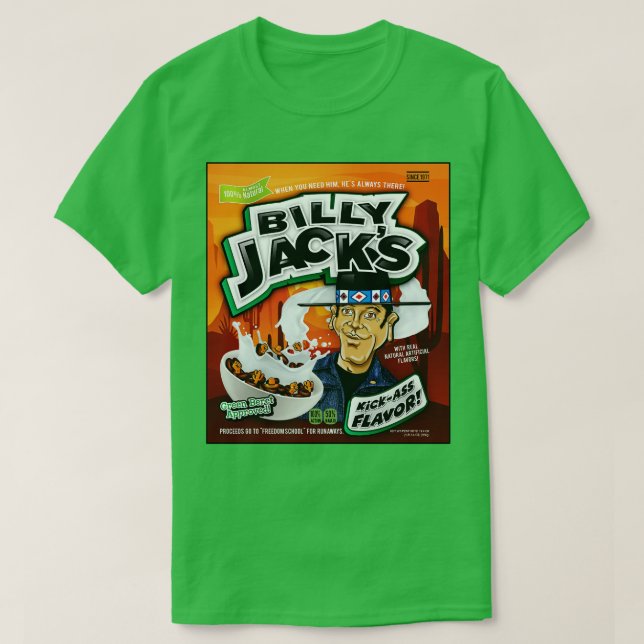 Camiseta Caixa de Cereais Billy Jacks (Frente do Design)