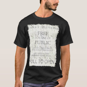 Camiseta Caixa de chamada pública da polícia azul -