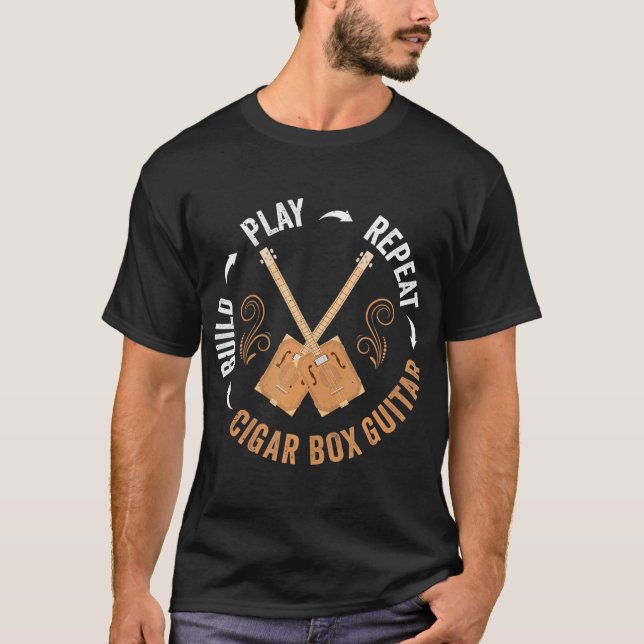 Camiseta Caixa de Cigarro Guitar Reproduzir Repetições Cbg (Frente)