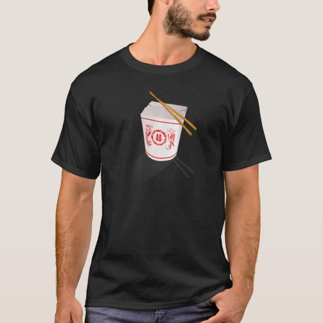 Camiseta Caixa de Comida Chinês com ChopSticks (Frente)