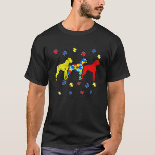 Camiseta Caixa de conscientização sobre autismo Boxer Dog P