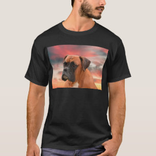 Camiseta Caixa de Cute Dog Pintura de Arte em Aquarela a Ól