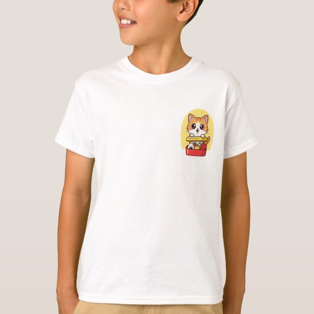 Camiseta Caixa de Lanche Kitty Bento Infantil (Frente)