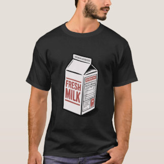 Camiseta Caixa de Leite Fresco Retro Comida Divertida