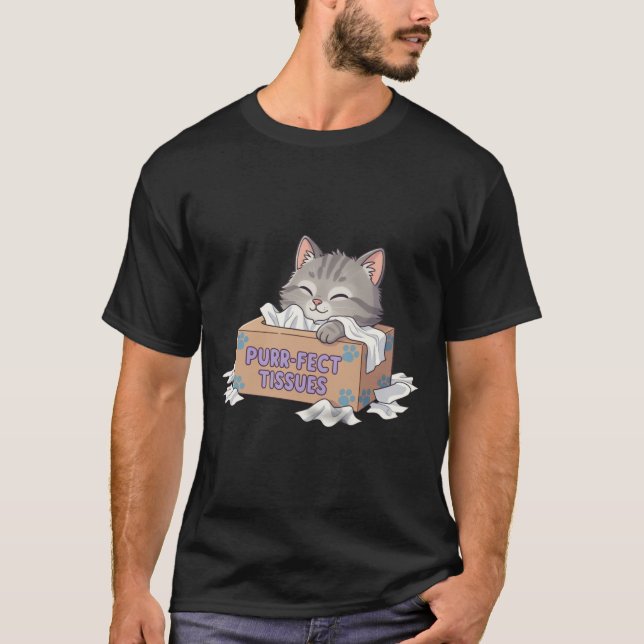 Camiseta Caixa de Lenços Perfeita Gato (Frente)