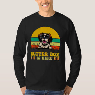 Camiseta Caixa de Manteiga de Cachorro Brittany Está Aqui