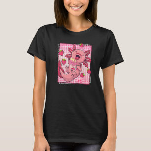 Camiseta Caixa de Milk Shake de Morango de Axolote Menina J