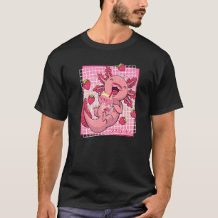 Camiseta Caixa de Milk Shake de Morango de Axolote Menina J