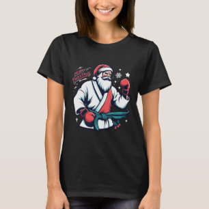 Camiseta Caixa de Natal de Santa Amante de Boxe Kickboxing