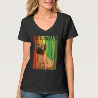 Camiseta Caixa de Natal Retro Boxer Cachorro Fofo Grupo Cor