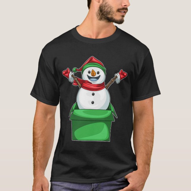 Camiseta Caixa de Natal Snowman (Frente)