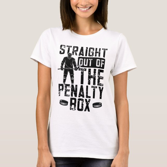 Camiseta Caixa de Penalidade Divertida de Hóquei no Gelo (Frente)