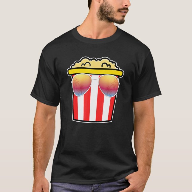 Camiseta Caixa de pipoca excelente com snack Shades (Frente)