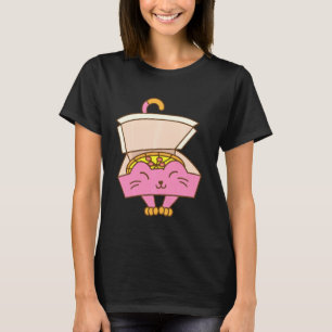 Camiseta Caixa de pizza engraçada Gato de Comida italiana L