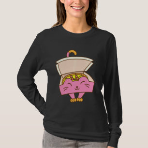Camiseta Caixa de pizza engraçada Gato de Comida italiana L