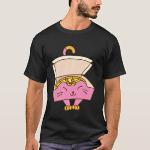 Camiseta Caixa de pizza engraçada Gato de Comida italiana L