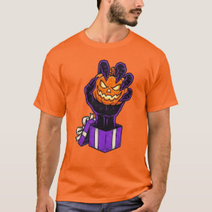 Camiseta Caixa de Presente de Mão de Monstro Assustador Cam