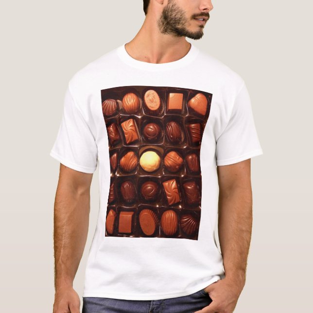 Camiseta Caixa do t-shirt dos chocolates (Frente)
